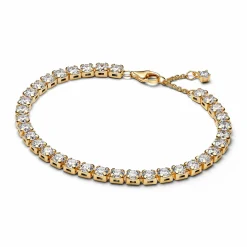 Pandora Damen-Tennisarmband Goldfarben Zirkonia 563539C01-18