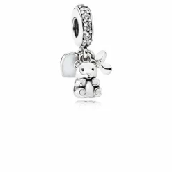 Pandora Moments Damen Anhänger Charm Babys-Teddybär Silber 792100CZ