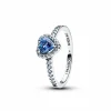 Pandora Silber Blaues Herz Ring 198421C05-52