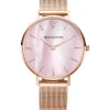 Paul Valentine Damen Armbanduhr ROSE GOLD PINK SEASHELL MESH 32 MM PV32611