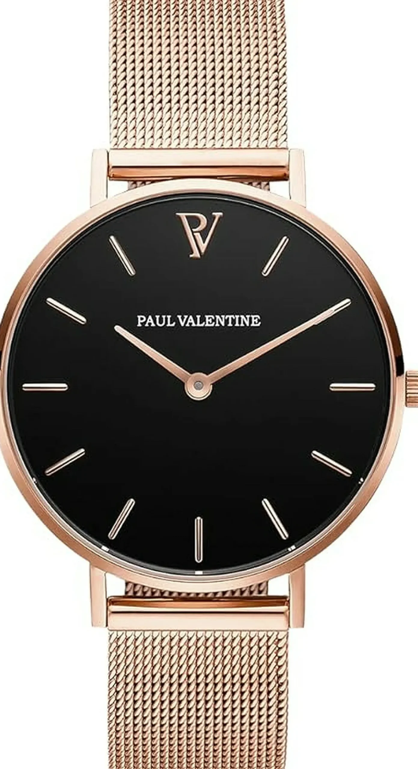 Paul Valentine Damen Armbanduhr PEARL ROSE GOLD MESH 32 MM PV32211