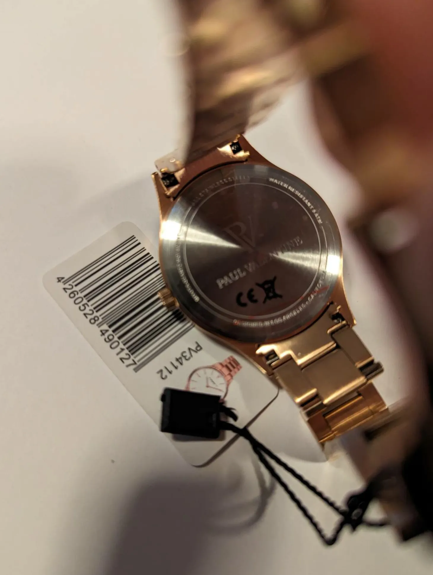 Paul Valentine Damen Armbanduhr HERMOSA ROSE GOLD BLACK 34 MM PV34112