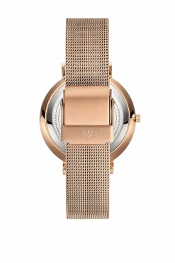 Paul Valentine Damen Armbanduhr ROSE GOLD SEASHELL MESH 36 MM PV36511