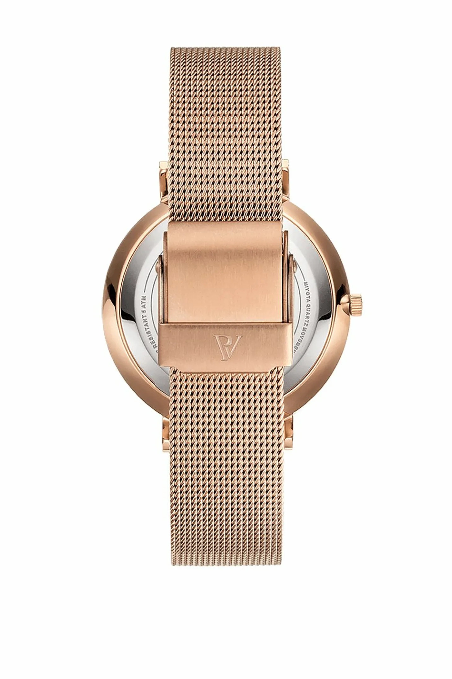 Paul Valentine Damen Armbanduhr ROSE GOLD SEASHELL MESH 36 MM PV36511