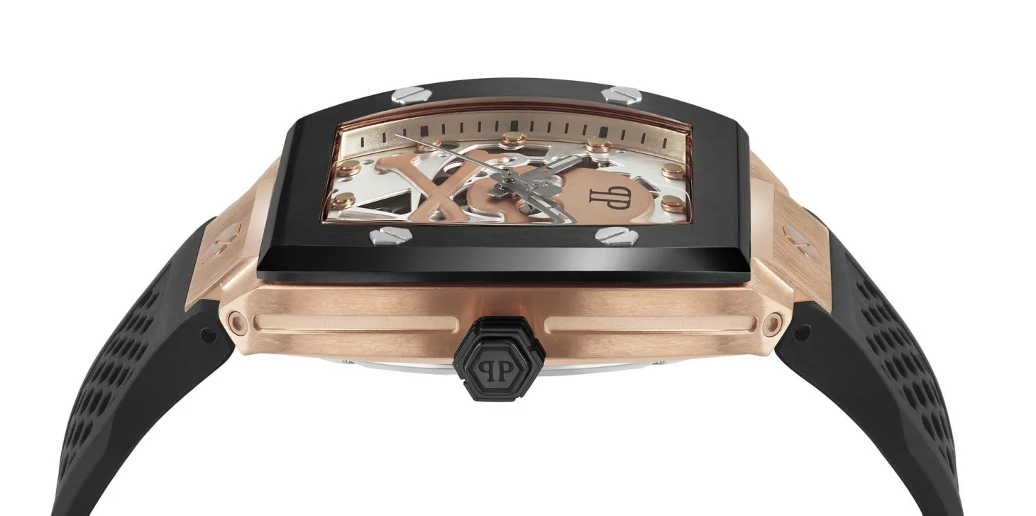 Philipp Plein Automatik Herrenuhr The $keleton Gold Rush PWBAA0121