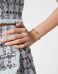 Philipp Plein Damen Armband Armkette Edelstahl IP Gold Lettering