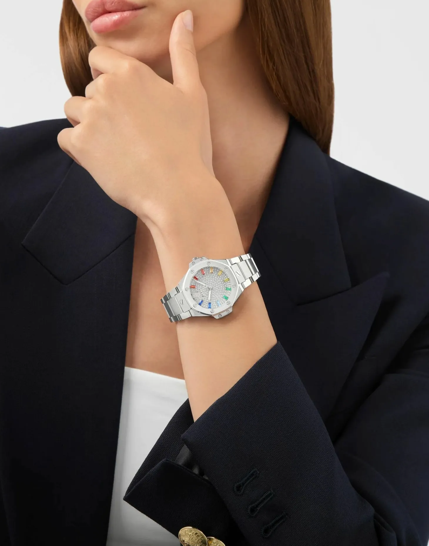 Philipp Plein Damen Uhr Royal Prestige PW4FA0425 Kristall 33 mm Edelstahl