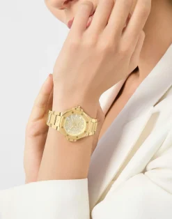 Philipp Plein Damen Uhr Royal Prestige PW4FA0525 Edelstahl Gold 33 mm Kristall‑Lünette