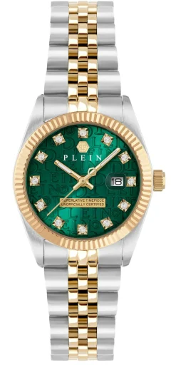 Philipp Plein Damenuhr Date Superlative Bicolor/grün