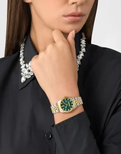 Philipp Plein Damenuhr Date Superlative Bicolor/grün