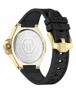Philipp Plein Damenuhr Lady Royal PWBDA0424 Gold Schwarz 39 mm Silikonarmband