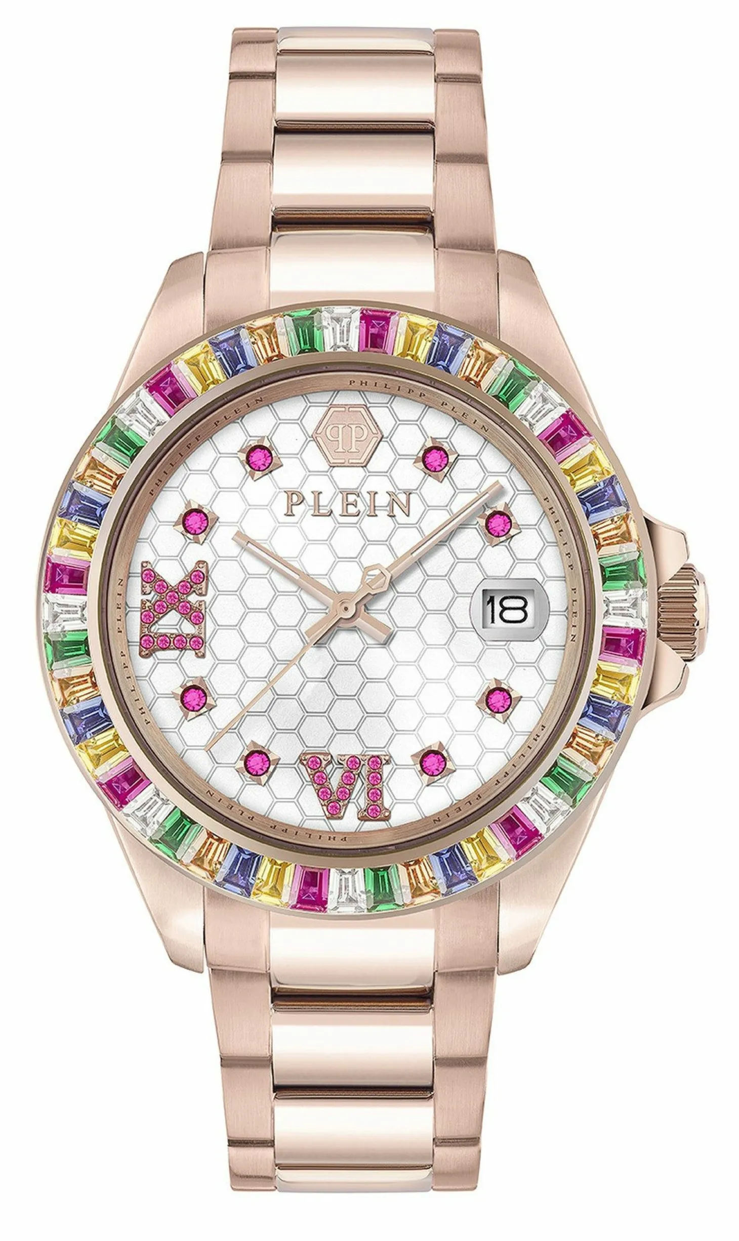 Philipp Plein Damenuhr LADY Empire PW2FA0425 Roségold Kristall Edelstahl 39 mm