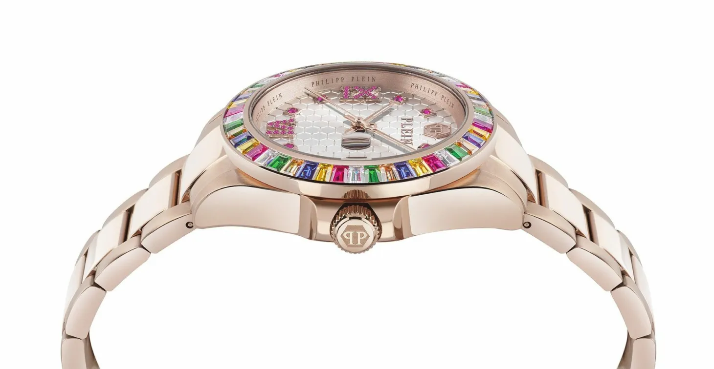 Philipp Plein Damenuhr LADY Empire PW2FA0425 Roségold Kristall Edelstahl 39 mm