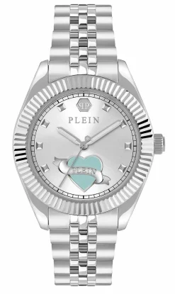 Philipp Plein Damenuhr Plein Valentine PW2BA1125 Edelstahl 38 mm Silber