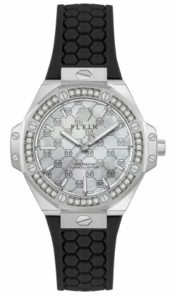 Philipp Plein Damenuhr Royal Prestige PW4FA0325 Silber / Schwarz (Silicon)