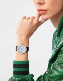 Philipp Plein Damenuhr Royal Prestige PW4FA0325 Silber / Schwarz (Silicon)