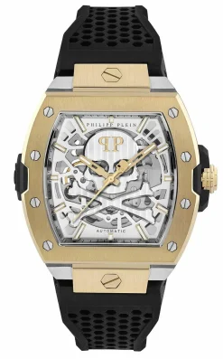 Philipp Plein Herren Automatikuhr The $keleton 2.0 PWJFA0825 Edelstahl 44 mm Multicolor