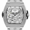 Philipp Plein Herren Automatikuhr The $keleton 2.0 PWJFA0425 Edelstahl Silber 44 mm