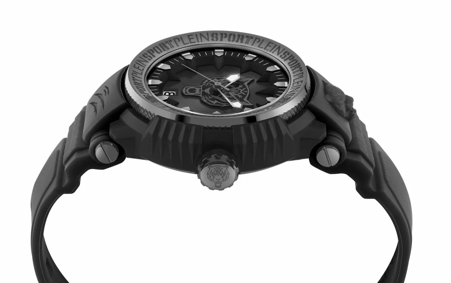 Philipp Plein Herren Uhr Tiger Power PSEDA0324 Schwarz Kunststoff 45 mm