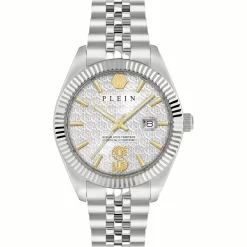 Philipp Plein Herrenuhr Date Superlative Crystal PWMFA0725 Silber Edelstahl 41 mm