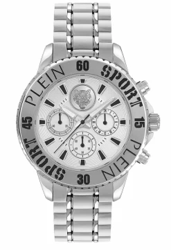 Philipp Plein Herrenuhr Quarz Chronograph Silber Edelstahl PSMEA0424