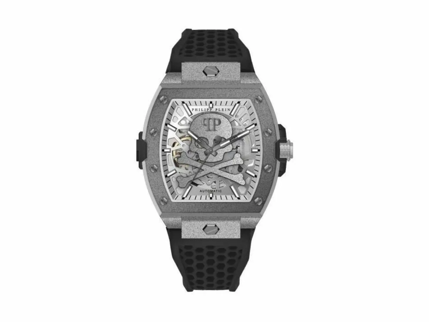 Philipp Plein Herrenuhr The $keleton Frosted Automatik PWJFA0925 Silber