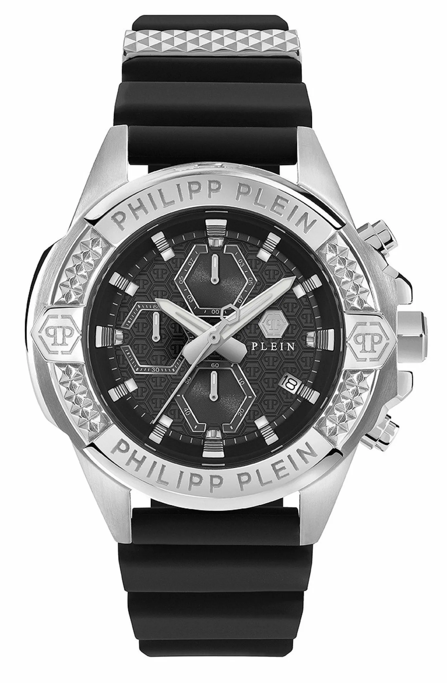 Philipp Plein Herrenuhr The $kull Chrono Schwarz/Silber PWWFA0125