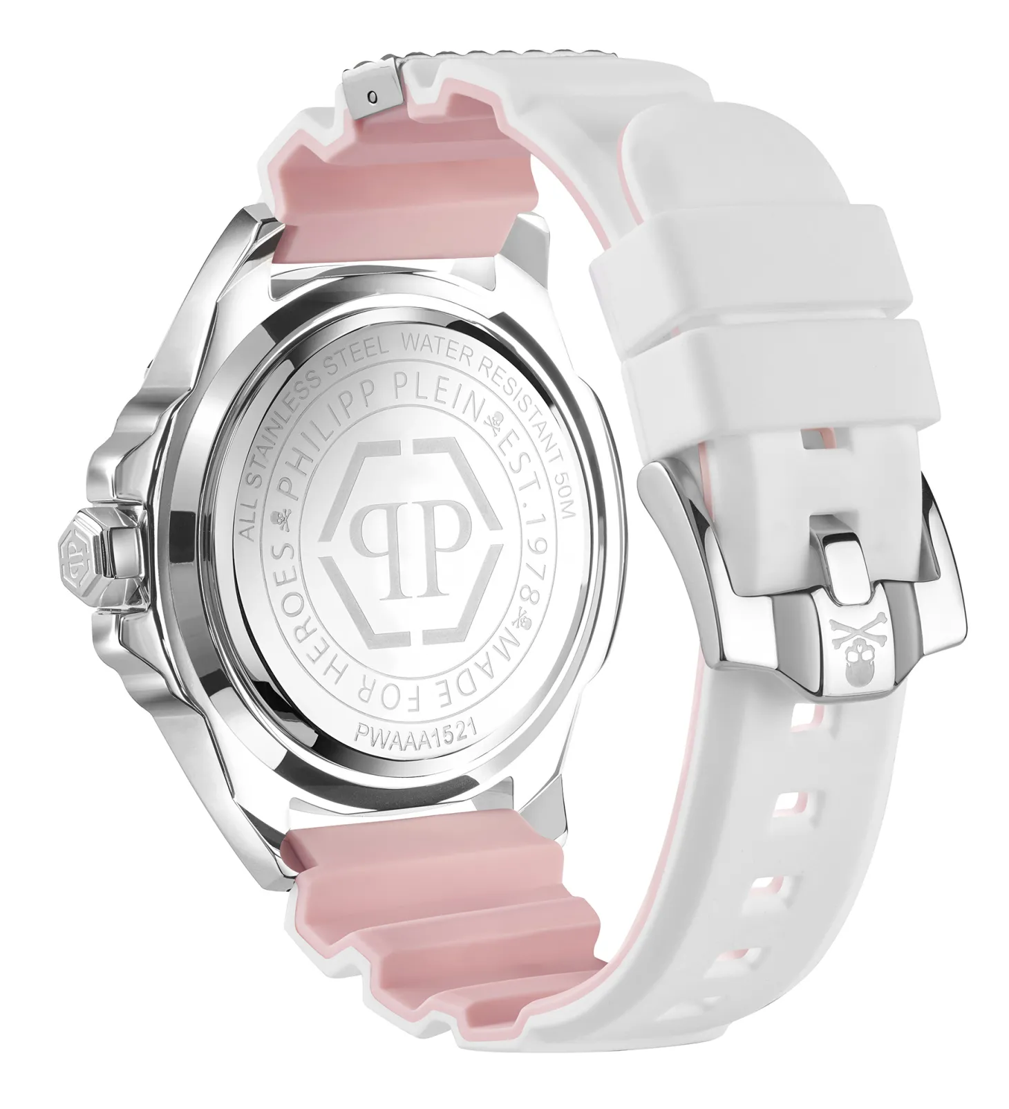 Philipp Plein Herrenuhr The $kull Titan Crystal Weiß PWAAA1521