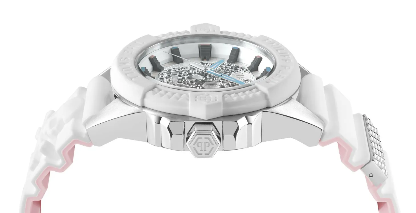 Philipp Plein Herrenuhr The $kull Titan Crystal Weiß PWAAA1521