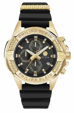 Philipp Plein Herrenuhr The $kull Chrono Schwarz/Gold PWWFA0225