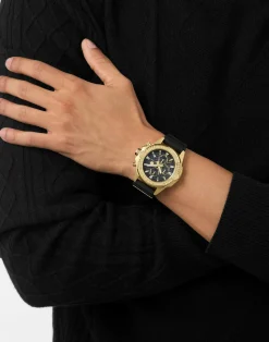 Philipp Plein Herrenuhr The $kull Chrono Schwarz/Gold PWWFA0225