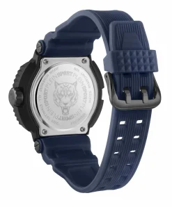 Philipp Plein Herrenuhr Tiger Power PSEDA0624 Schwarz Blau Kunststoff 45 mm