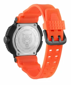 Philipp Plein Sport Unisex Uhr Tiger Power PSEDA0424 Schwarz/Orange Kunststoff 45 mm