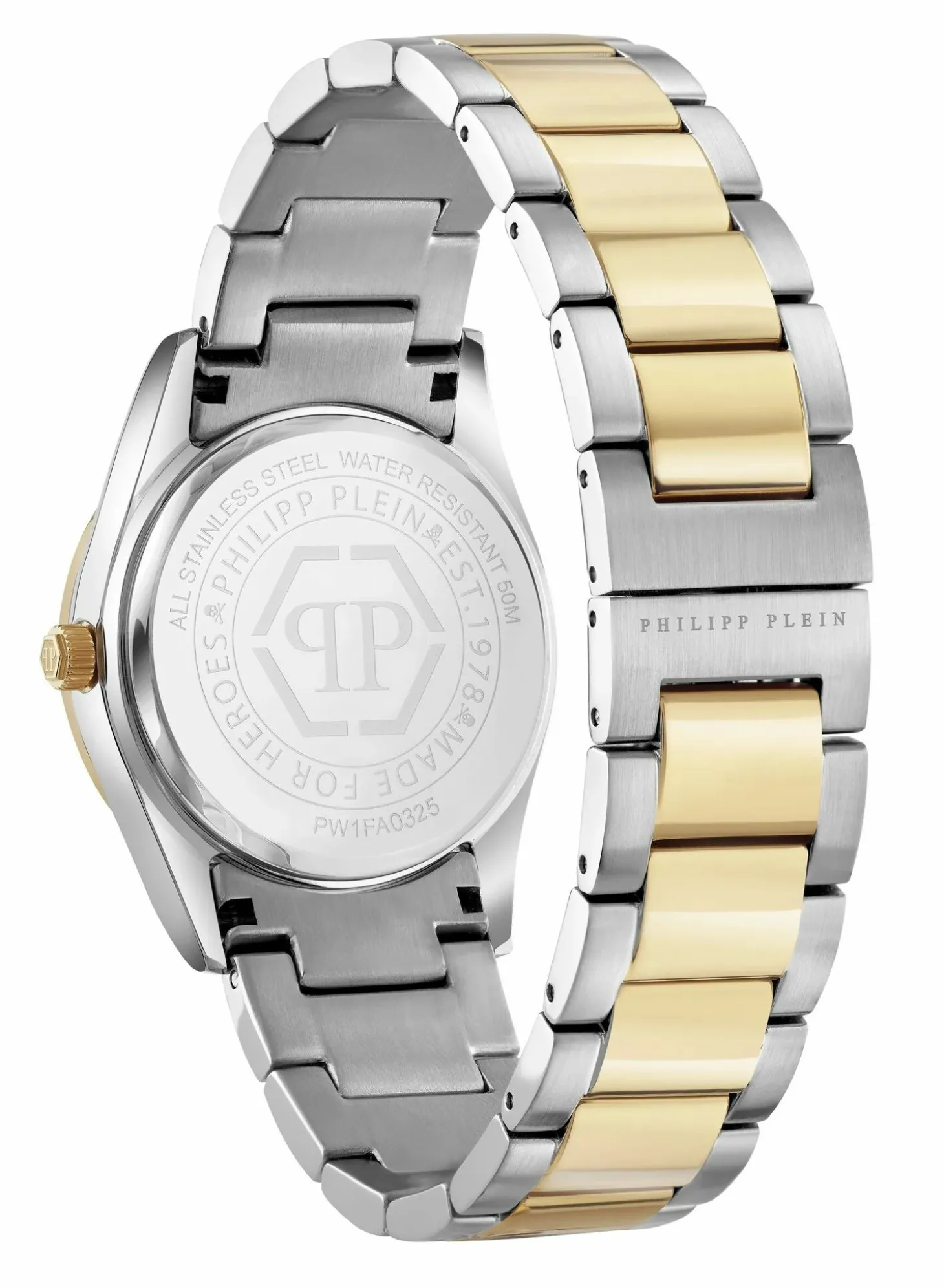 Philipp Plein Uhr Damen Plein Icon Chain Grün‑Gold PW1FA0325
