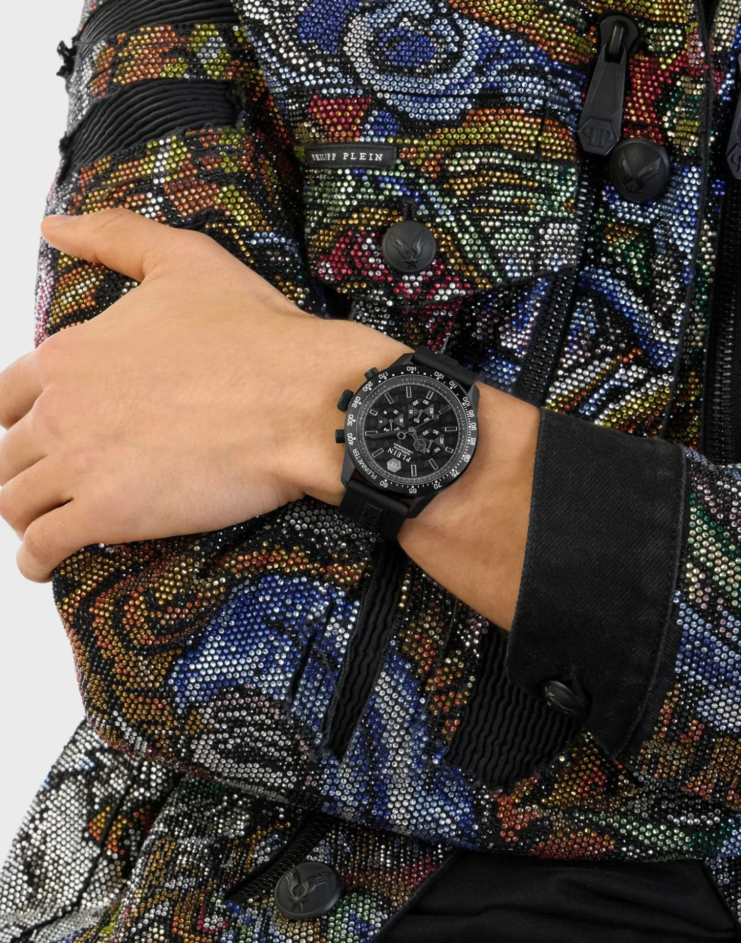 Philipp Plein Uhr Herren Pleinmeter Chronograph Schwarz PWPYA0324