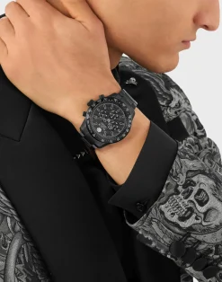 Philipp Plein Uhr Herren Chronograph Pleinmeter Schwarz PWPYA0624