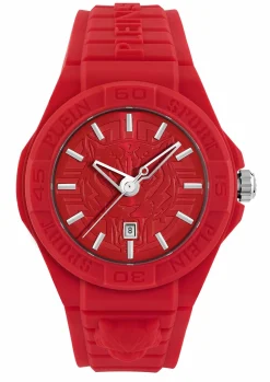 Philipp Plein Unisex Uhr New Fearless PSHDA0224 Rot Kunststoff 46 mm