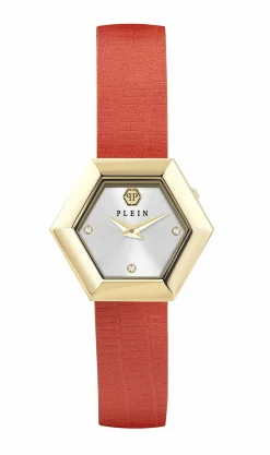 Philipp Plein Damen Armbanduhr LA JUNGLE DE PLEIN Leder PW6FA0325 Orange/Taupe