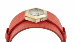 Philipp Plein Damen Armbanduhr LA JUNGLE DE PLEIN Leder PW6FA0325 Orange/Taupe