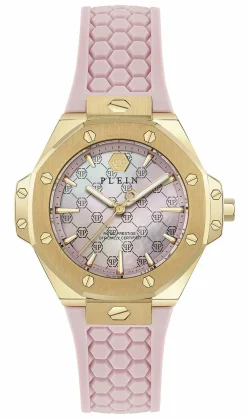 Philipp Plein Damenuhr Royal Prestige PW4FA0225 Gold / Pink (Silikon)