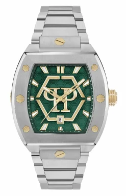 Philipp Plein Herrenuhr The Hexagon Phantom Grün Stahl PWPUA0825