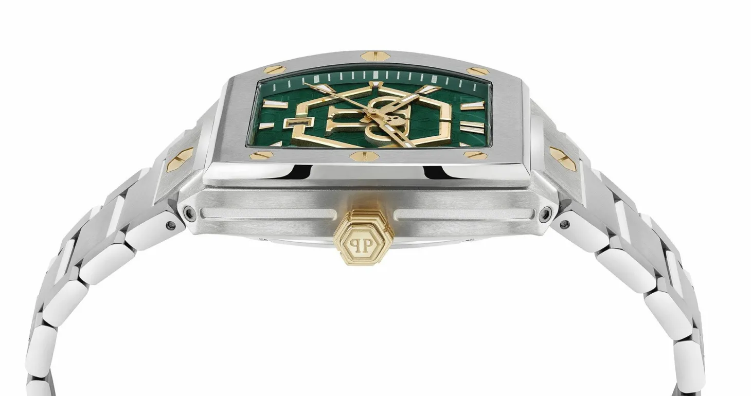Philipp Plein Herrenuhr The Hexagon Phantom Grün Stahl PWPUA0825
