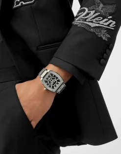 Philipp Plein Herrenuhr The Hexagon Phantom silber schwarz PWPUA0725