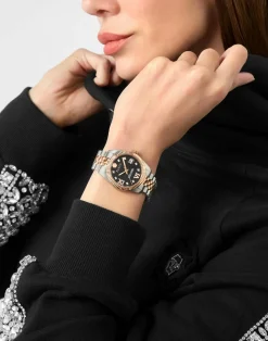 Philipp Plein Uhr Damen Date Superlative Crystal Braun/Silber PWYFA0325