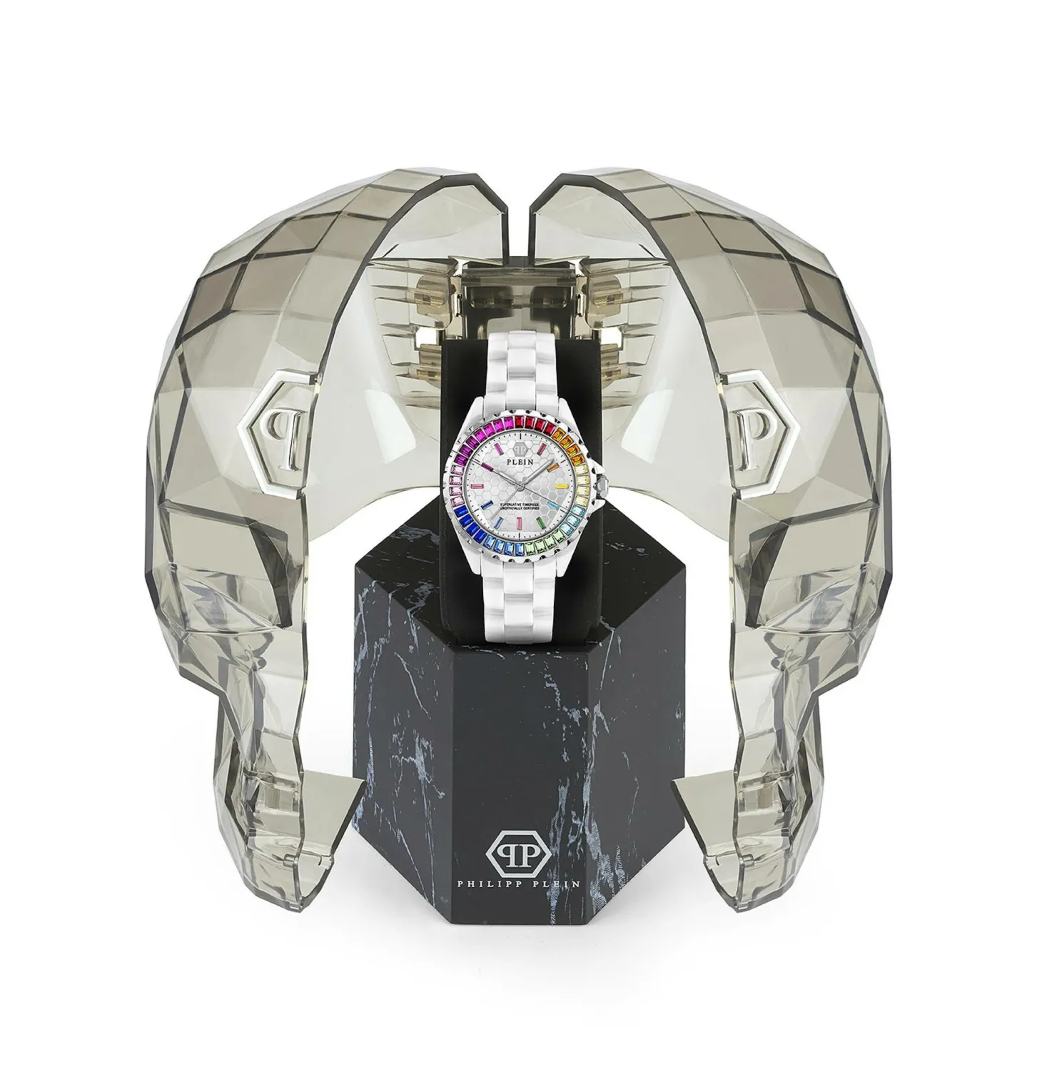 Philipp Plein Uhr Damen Heaven Weiss Keramik PWPPA0124