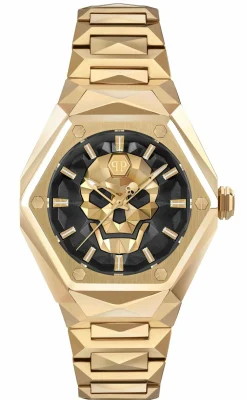 Philipp Plein Uhr Damen The $Kull Spikes Lady Gold/Schwarz PWADA0524