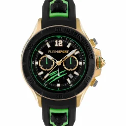Plein Sport Herren Chronograph Warrior Tech PS6BA0424 Gold Grün Schwarz 47 mm