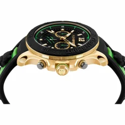 Plein Sport Herren Chronograph Warrior Tech PS6BA0424 Gold Grün Schwarz 47 mm