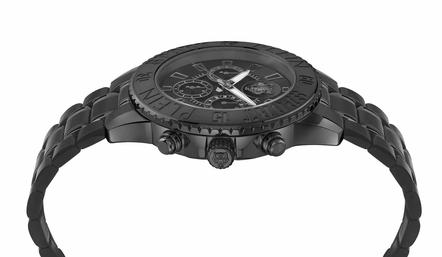 Plein Sport Herren Chronograph Glam Chrono PSMEA0724 IP Black 44 mm