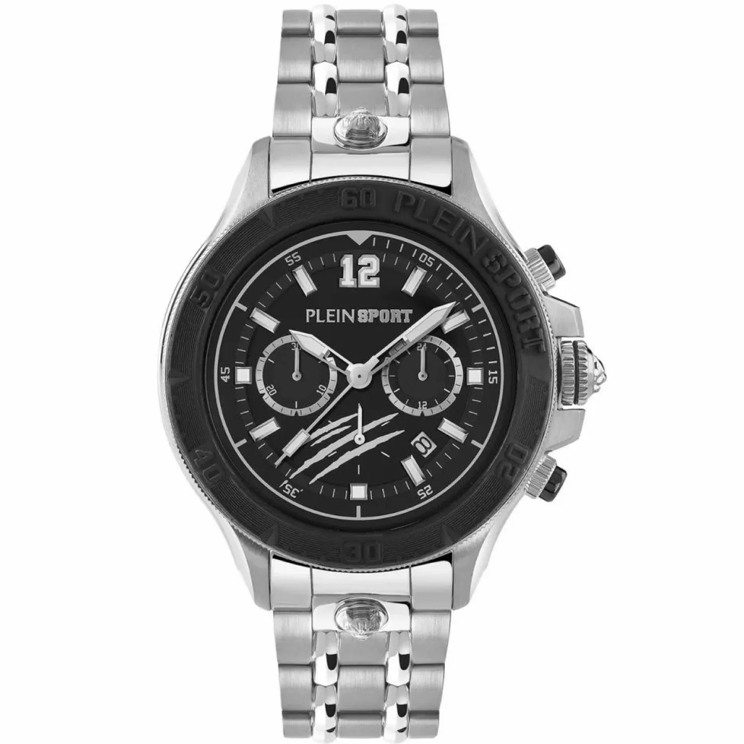 Plein Sport Herren Chronograph Warrior Tech PS6BA0624 Edelstahl 47,5 mm Schwarz